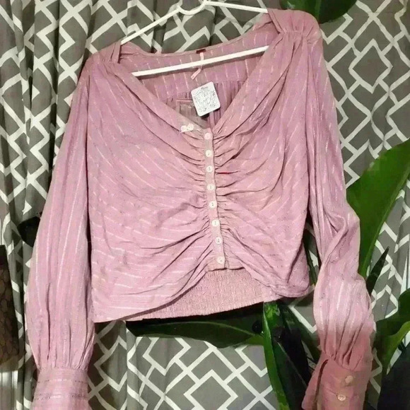 Free People Ruched Crop‎ Top Small - Picture 1 of 4